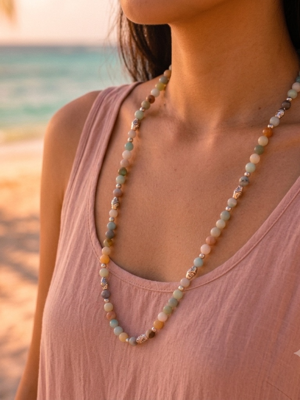 Altius Flower Amazonite Necklace ✨ 20" Handmade